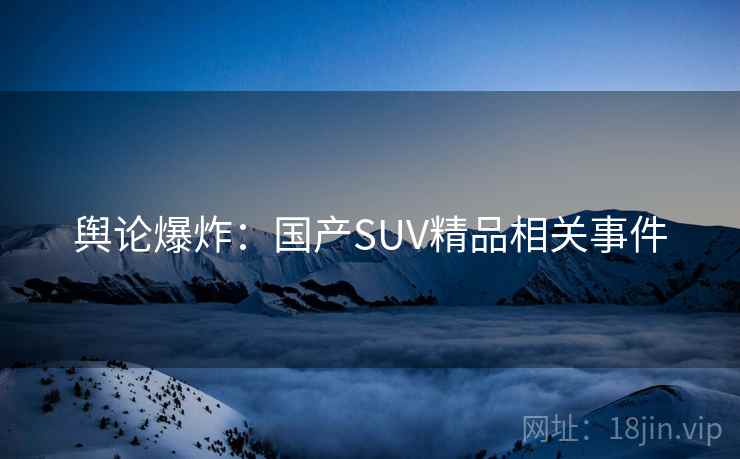 舆论爆炸:国产SUV精品相关事件